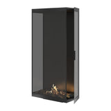 Made verticale driezijdige bio-ethanol roomdivider met volle glas – 80 x 160 cm | Wild Flame