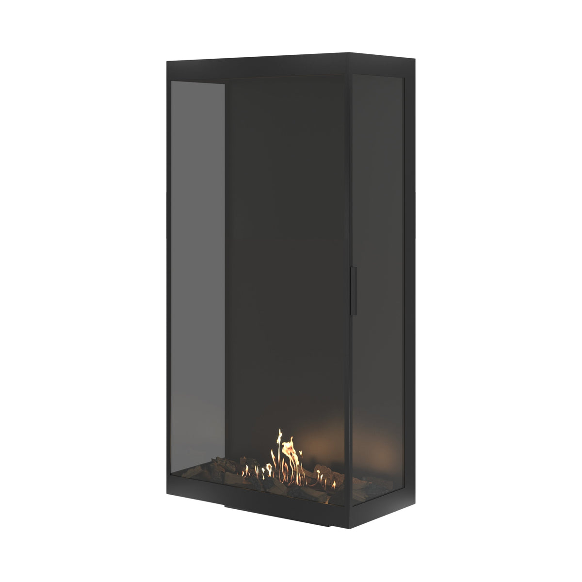 Wild Flame Made verticale driezijdige bio-ethanol roomdivider met volle glas 80 x 160 cm – sfeerfoto