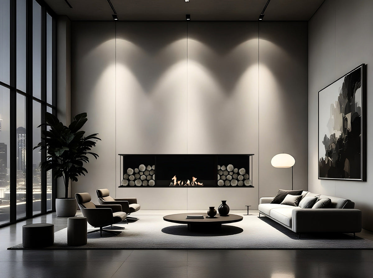 Wild Flame Main Deluxe Double bio-ethanol inbouwhaard 160 cm – sfeerfoto