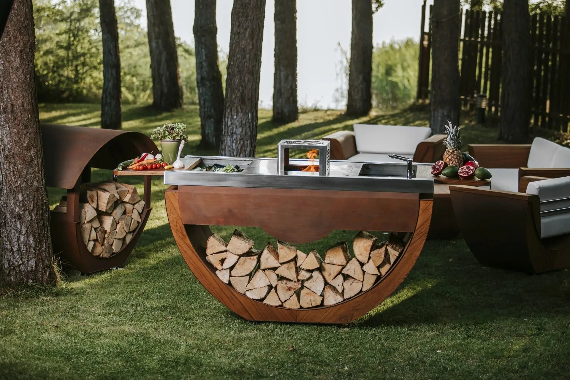 MASURIA NARIE Buitenkeuken Basic – Compacte Buitenkeuken in Houtlook - Chique Buiten Leven - Masuria - Buitenkeuken