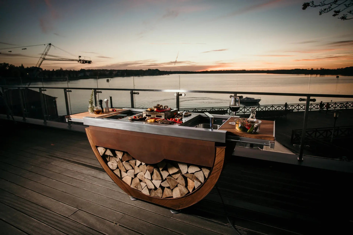 MASURIA NARIE Buitenkeuken Basic – Compacte Buitenkeuken in Houtlook - Chique Buiten Leven - Masuria - Buitenkeuken