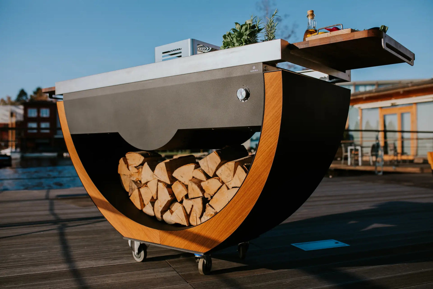 MASURIA NARIE Buitenkeuken Basic – Compacte Buitenkeuken in Houtlook - Chique Buiten Leven - Masuria - Buitenkeuken