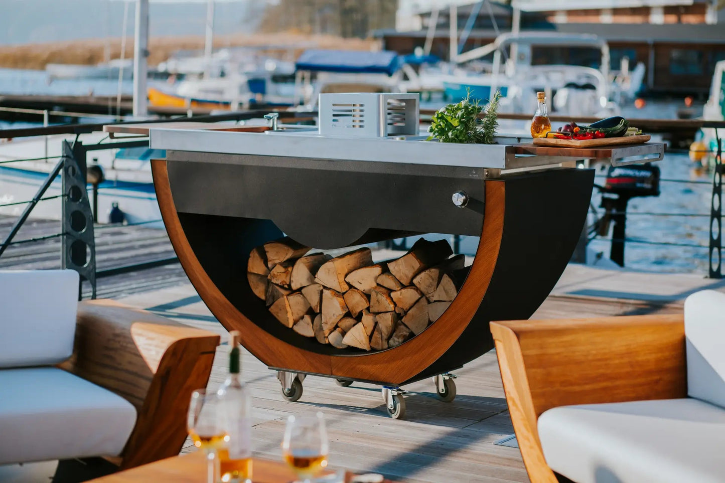 MASURIA NARIE Buitenkeuken Basic – Compacte Buitenkeuken in Houtlook - Chique Buiten Leven - Masuria - Buitenkeuken