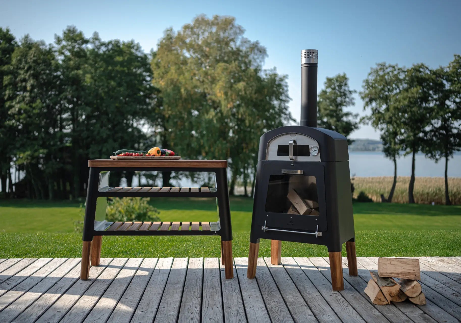 MASURIA NEXO Sideboard – Houten Buitenrek voor Keuken of Terras - Chique Buiten Leven - Masuria - Wandrek