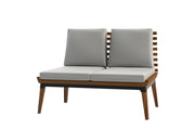 MASURIA NEXO Sofa 2 – Tweezits Tuinbank in Iroko Hout - Chique Buiten Leven - Masuria - Buitenbank