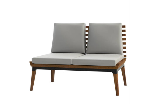 MASURIA NEXO Sofa 2 – Tweezits Tuinbank in Iroko Hout - Chique Buiten Leven - Masuria - Buitenbank