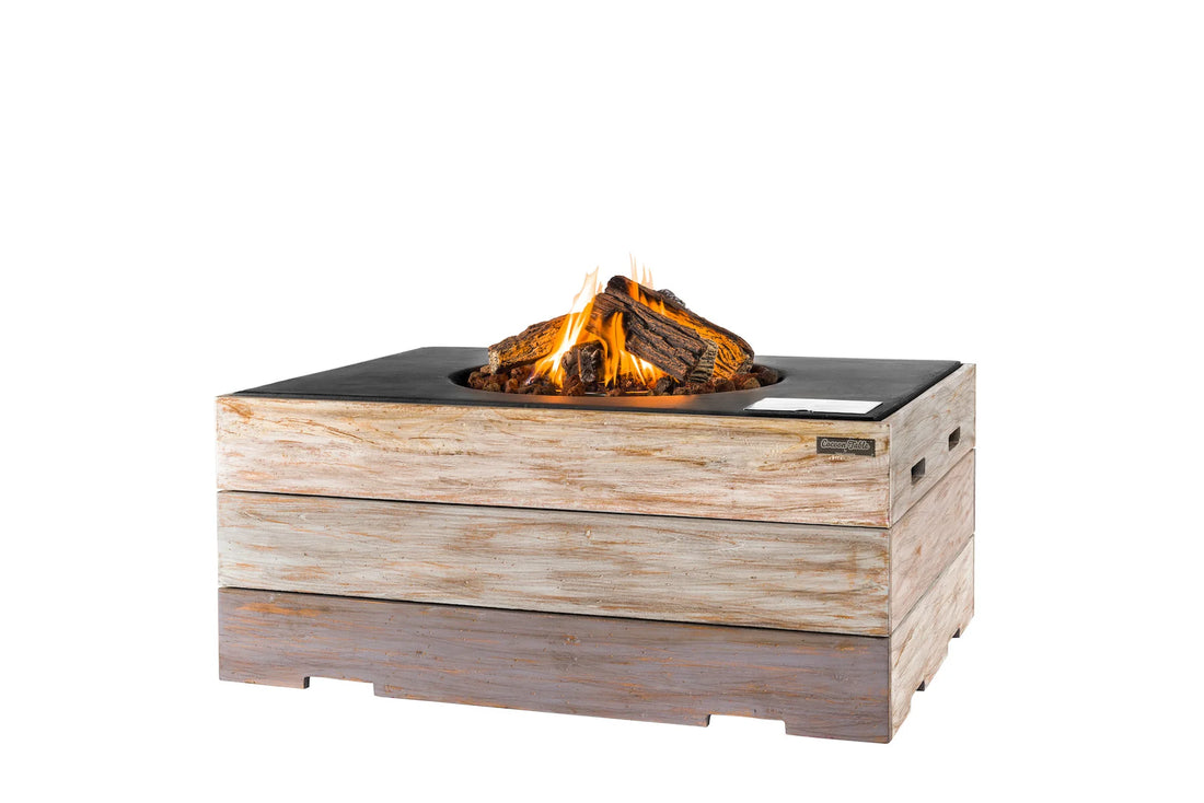 Rechthoekige tafel met gashaard voor buiten van Happy Cocooning – moderne sfeerhaard