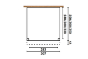 YARD Outdoor OBLIQUE veranda schuin dak 300x400 cm Douglas blank