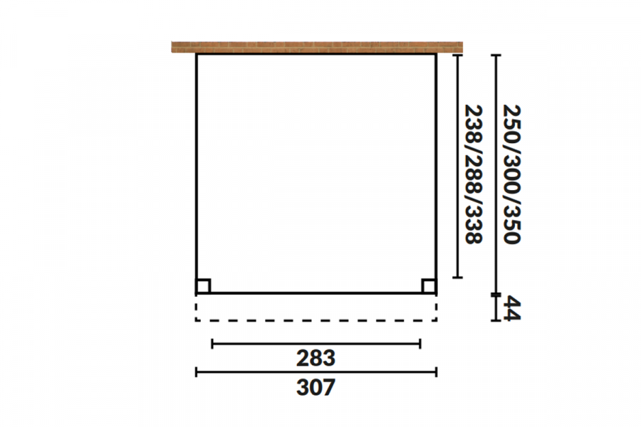 YARD Outdoor OBLIQUE veranda schuin dak 300x400 cm Douglas blank