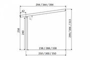 YARD Outdoor OBLIQUE veranda schuin dak 300x400 cm Douglas blank