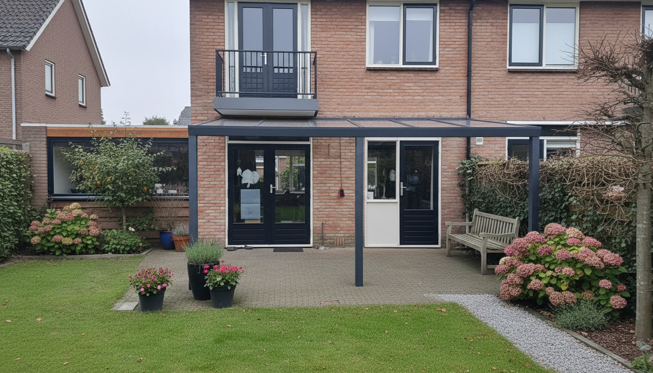 Vooraanzicht aluminium overkapping