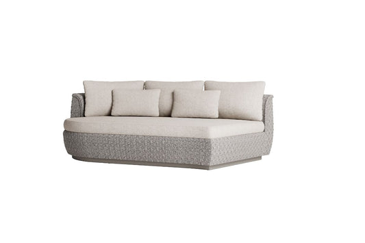 Organische Modulaire Bank 212 cm Jardinico Tondo met rechterarm, een luxe buitenbank bij Chique Buiten Leven.