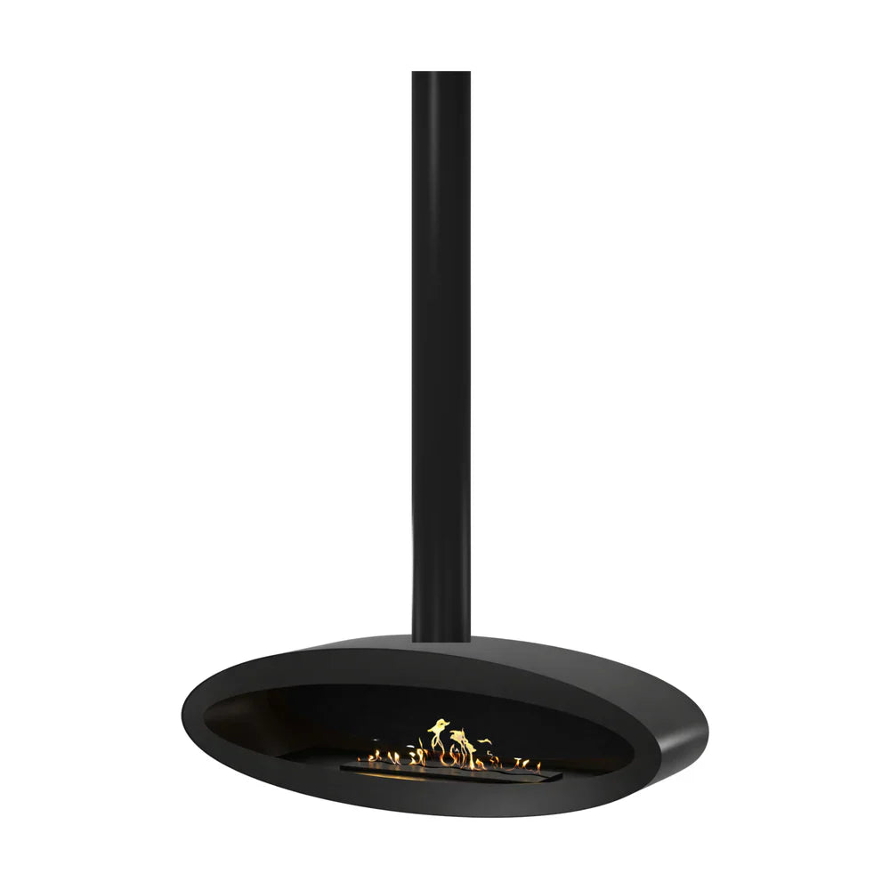 Ova Tube gesloten zwarte bio-ethanol plafondhaard 120 cm Wild Flame