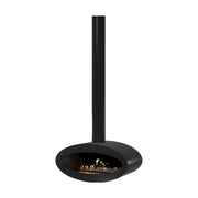 Ova Tube Closed Black Ceiling Fireplace 80 cm