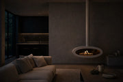 Ova Tube Closed White Ceiling Fireplace 100 cm