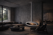 Witte Ova Tube plafond doorkijkhaard 120 cm