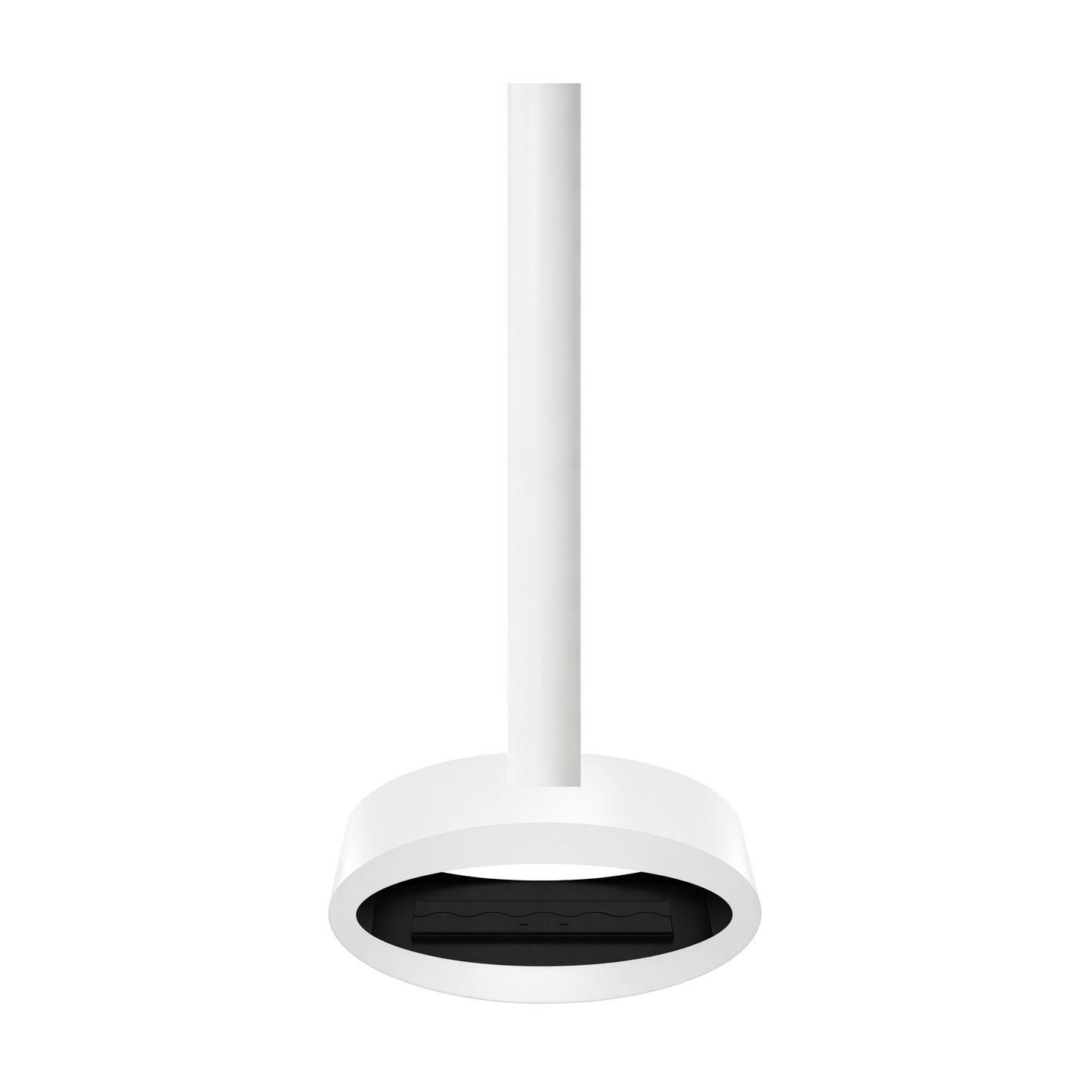 Ova Tube White See-Through Ceiling Fireplace 80 cm