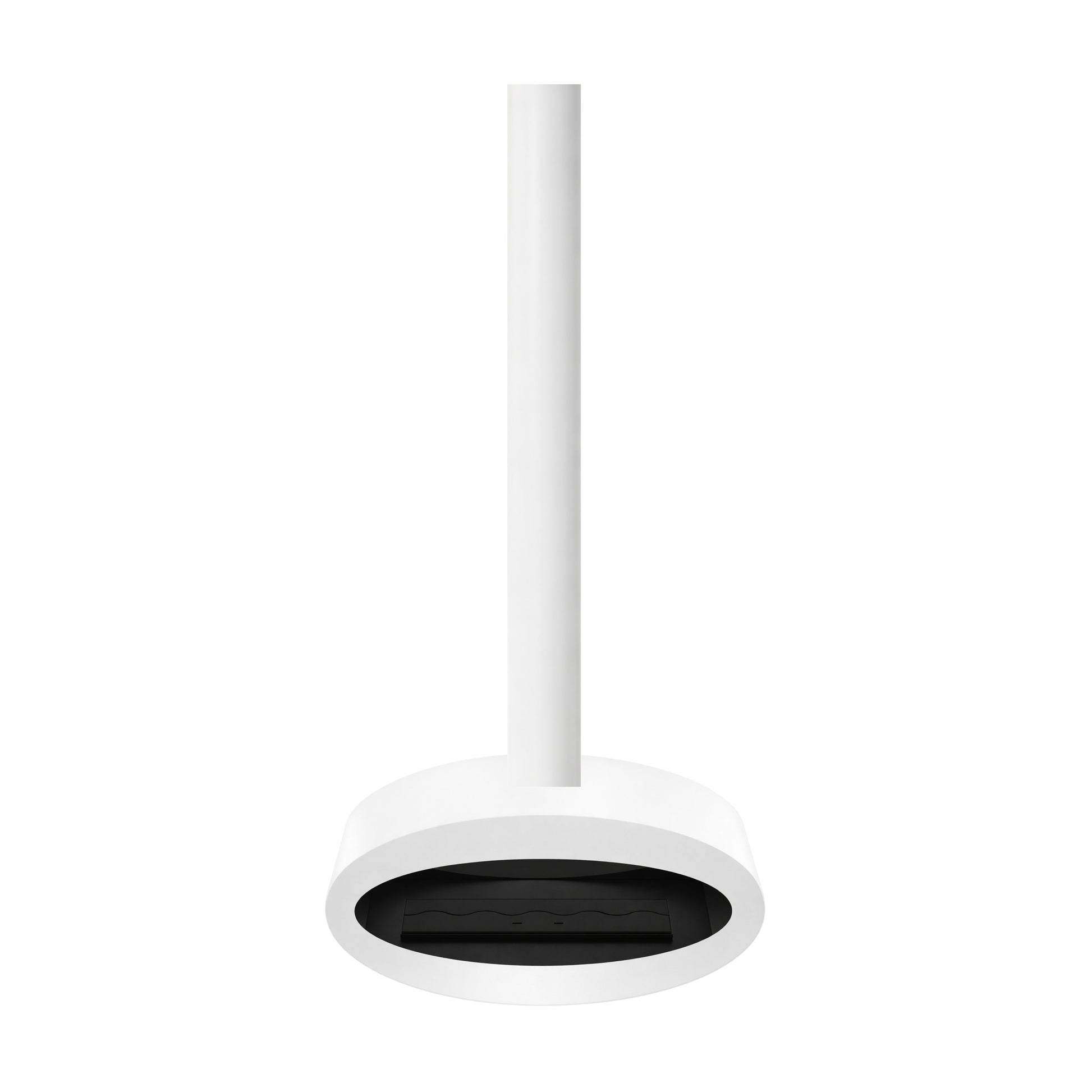 Ova Tube Closed White Ceiling Fireplace 80 cm