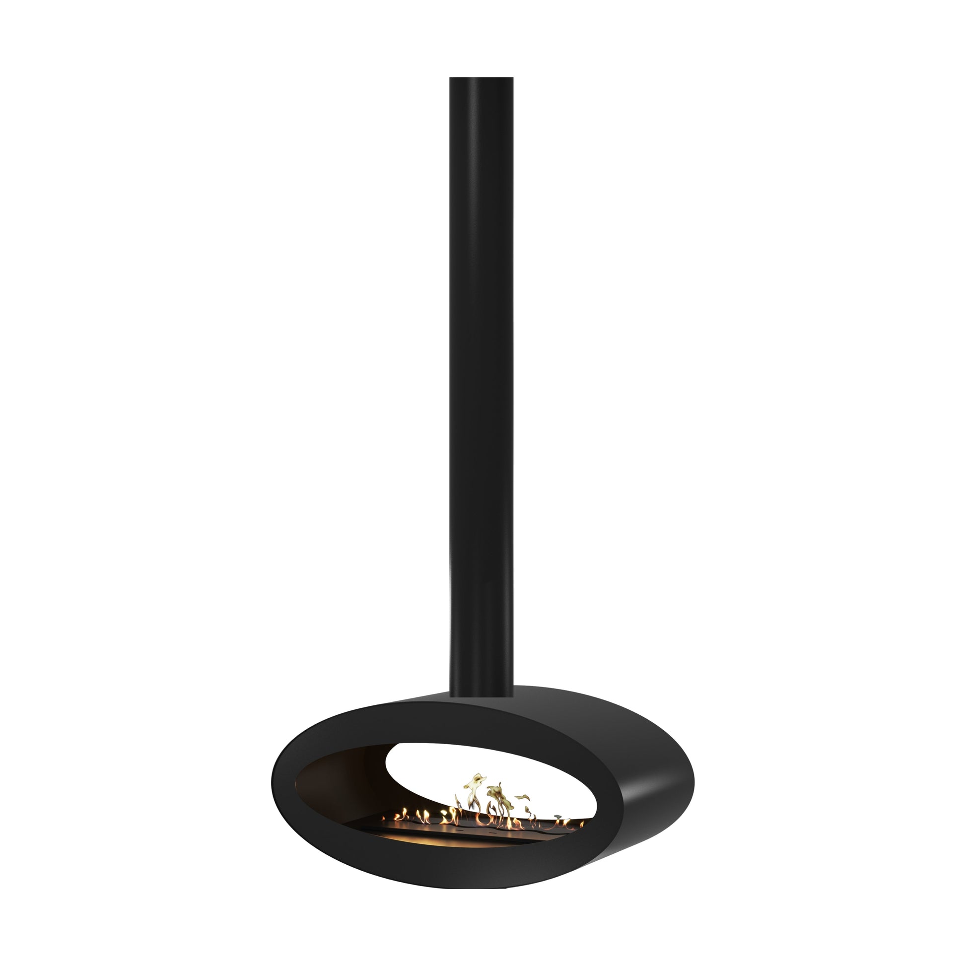 Ova Tube zwart bio-ethanol doorkijk plafondhaard 80 cm