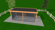 Douglas Houten Overkapping Plat Dak Sublime 600×300 — Compleet met Glazen Schuifwanden & LED