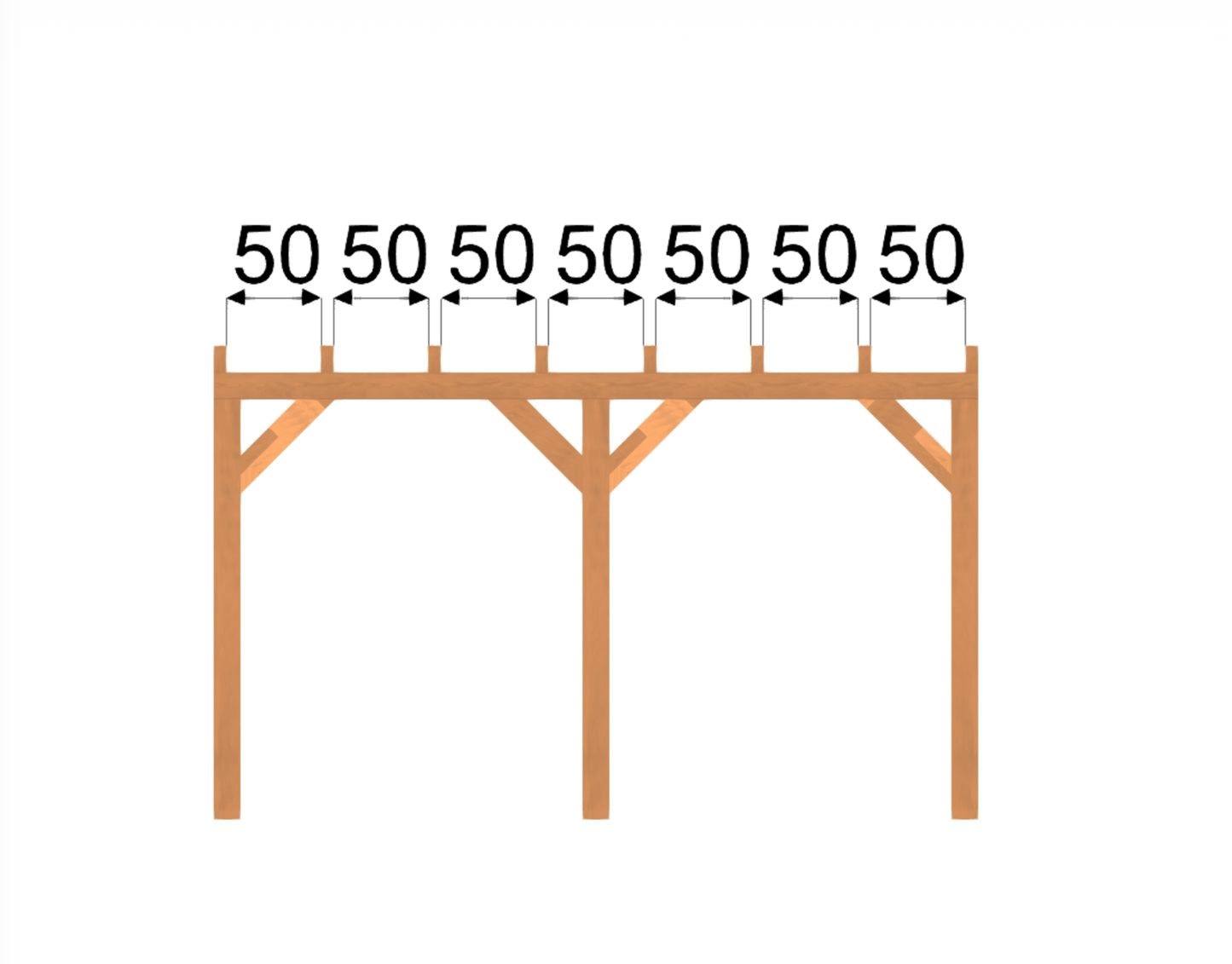 Douglas Houten Overkapping 400x400 cm met Plat Dak – 400x400cm buitenleven illustratie