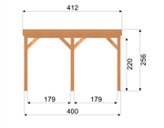 Douglas Houten Overkapping 400x400 cm met Plat Dak – 400x400cm buitenleven illustratie4