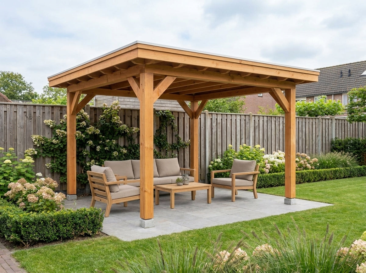 Vrijstaande Overkapping van Douglas Hout YARD Outdoor Elegante | Bouwpakket – douglashout 49128348451139 lifestyle | ...