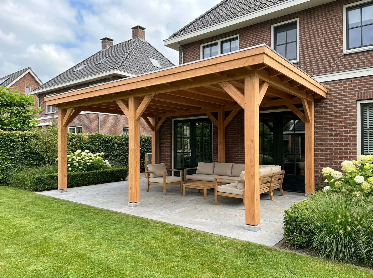 Vrijstaande Overkapping van Douglas Hout YARD Outdoor Elegante | Bouwpakket – douglashout 49128348516675 lifestyle | ...