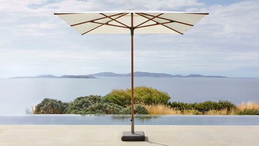 Parasol | Jardinico | Amalfi | Teak Mast en Vierkante Luifel - Chique Buiten Leven - Jardinico - Design parasol