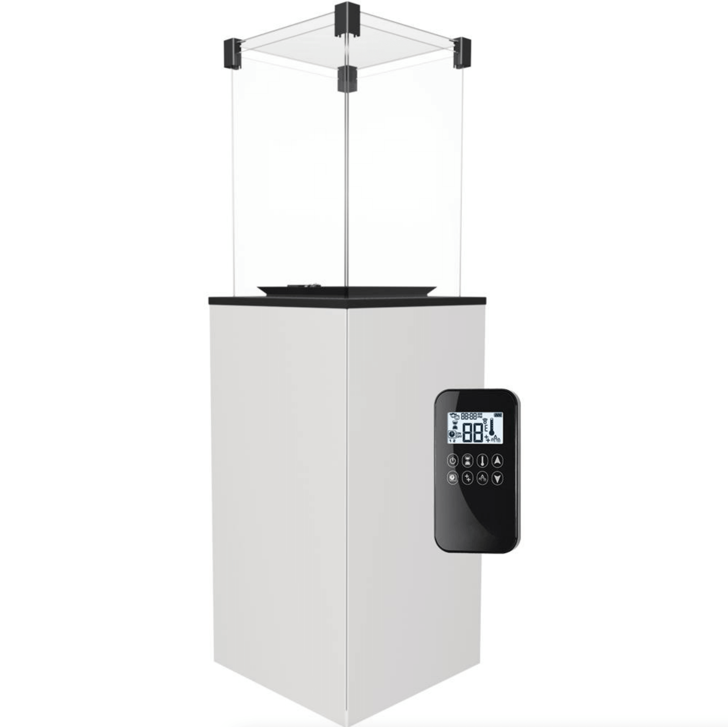 Gasheater voor Buiten – Patio Terrasverwarmer met Glaspaneel Wit 8,2 kW Automatisch - 74kg | Kratki