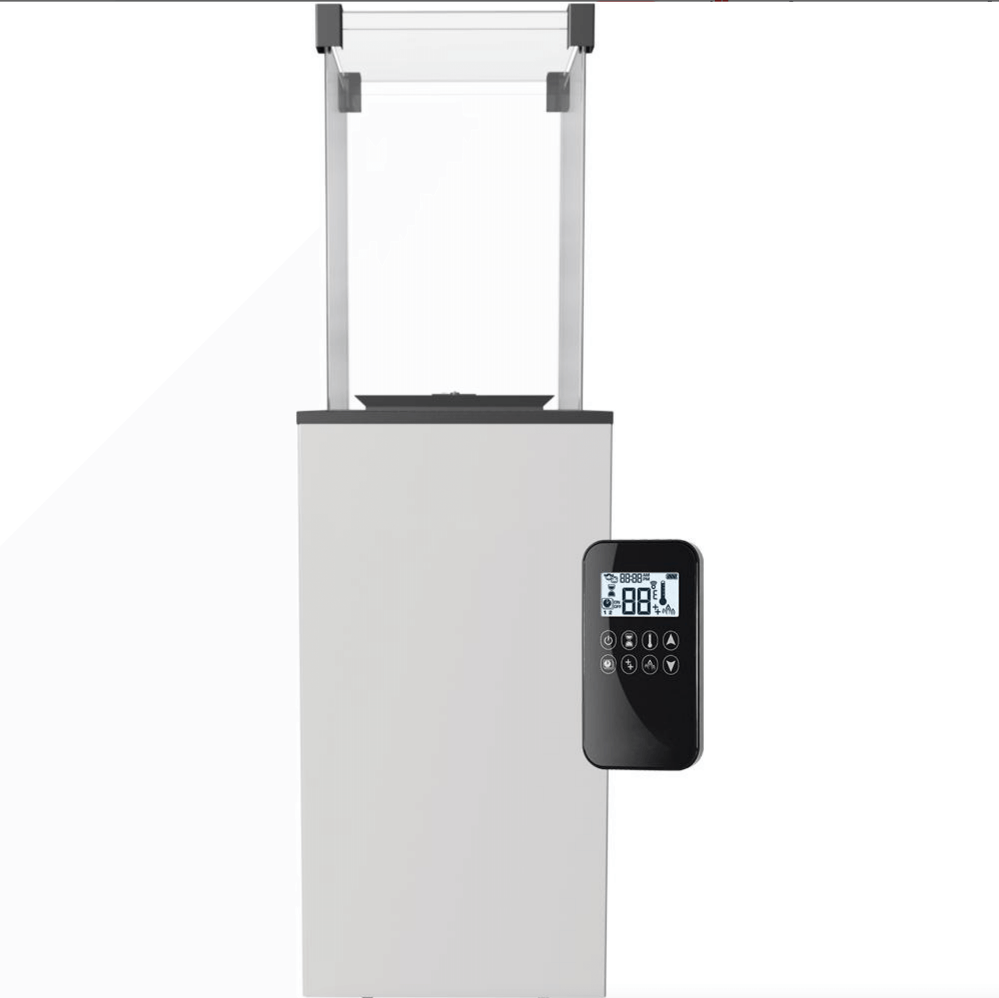 Gasheater voor Buiten – Patio Terrasverwarmer met Glaspaneel Wit 8,2 kW Automatisch - 74kg | Kratki
