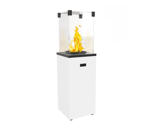 Patio Slim Gashaard Wit – Exclusieve Vrijstaande Terrasverwarmer 8,2 kW | Kratki - Chique Buiten Leven - Kratki Buiten gashaard