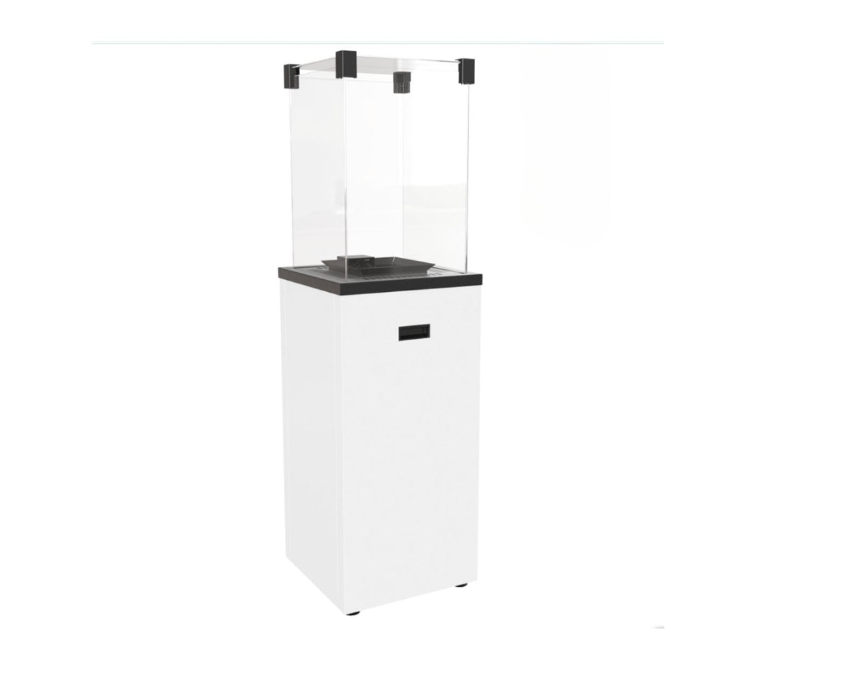 Kratki Patio Slim gashaard wit – exclusieve design terrasverwarmer 8,2 kW Chique Buiten Leven