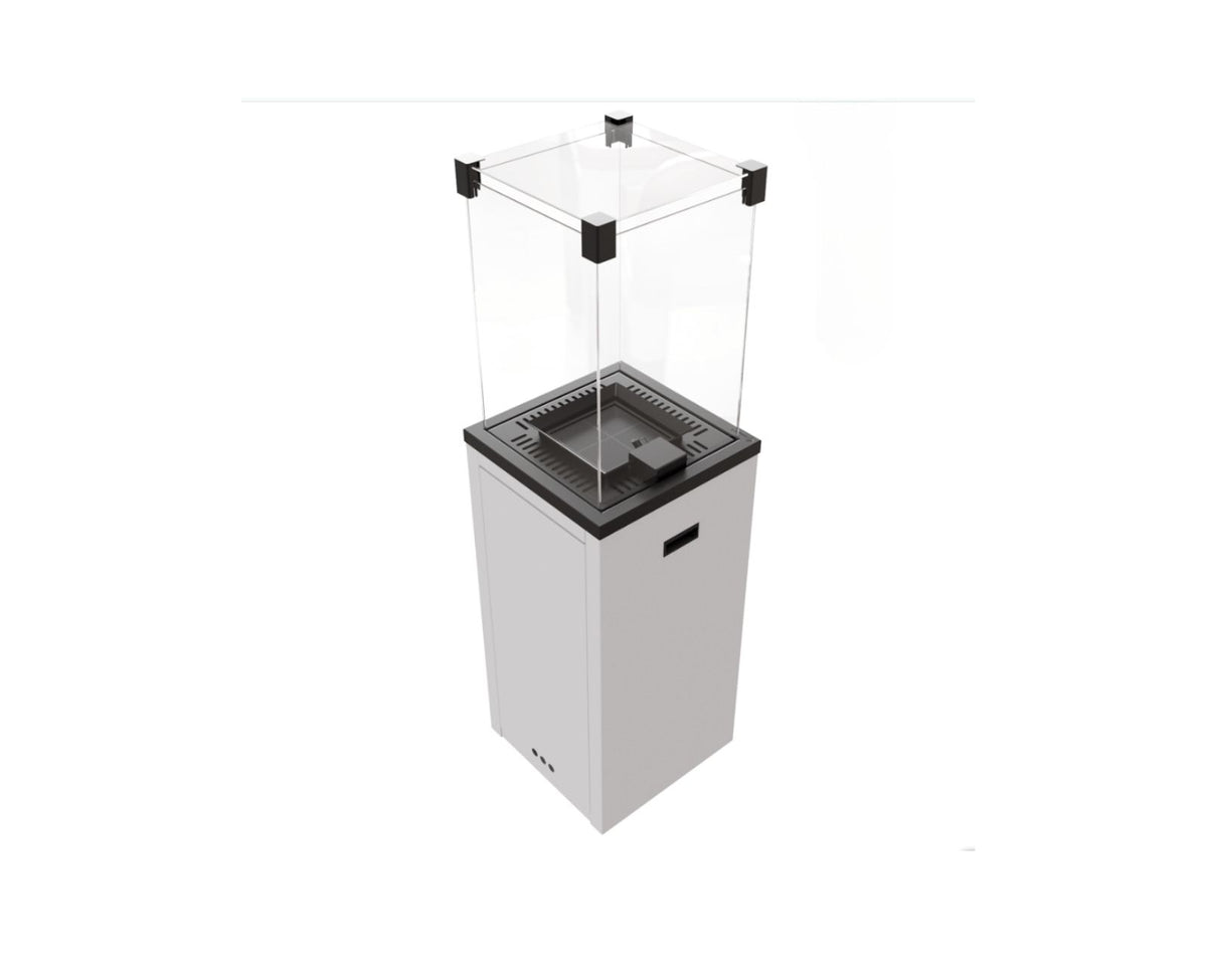 Kratki Patio Slim design terrasverwarmer wit – 360 graden vlamzicht buiten