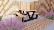 Picknicktafel | Outdoor Island | Buitentafel van Douglashout | Model V Outdoor Island