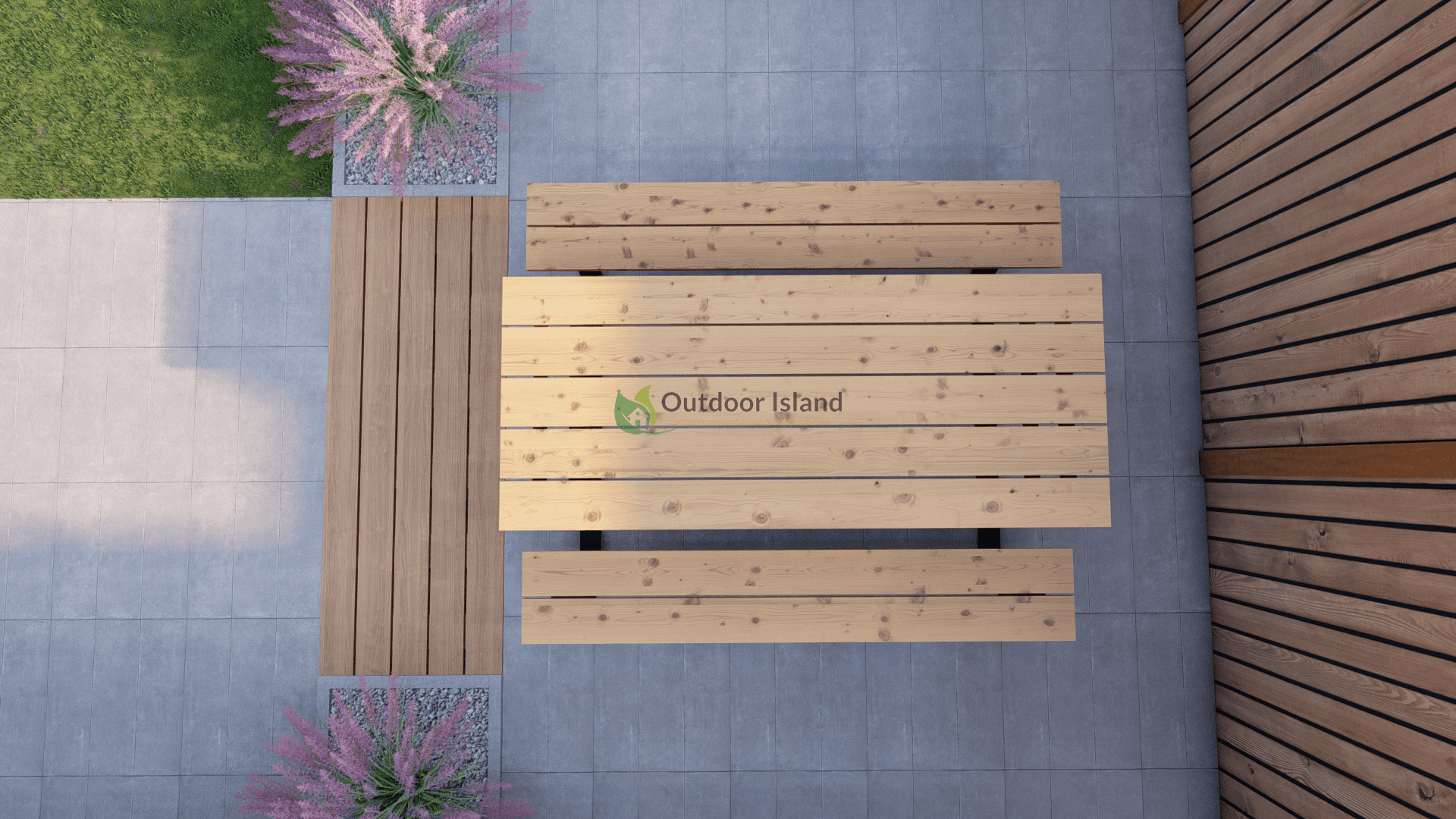 Picknicktafel van Douglas hout – Buitentafel Model X | Outdoor Island - Chique Buiten Leven - Outdoor Island - Picknicktafel