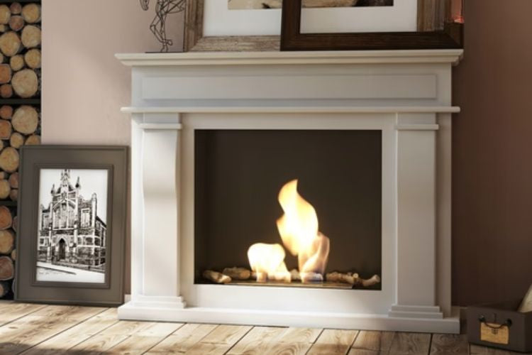 Vrijstaand Bio-ethanol Haard October – Wit | TÜV-gecertificeerd | productfoto