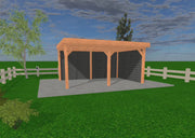 Douglas Overkapping 500 x 350 cm met Achterwand en Zijwand naar Keuze