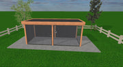Douglas Houten Overkapping Plat Dak Sublime 600×300 — Compleet met Glazen Schuifwanden & LED