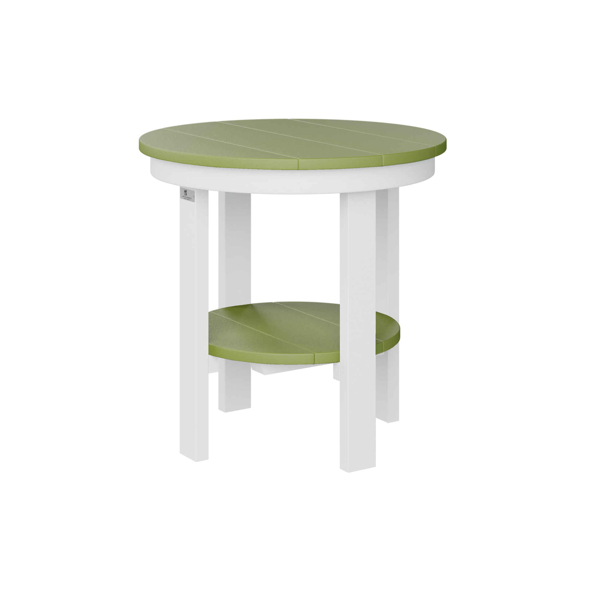Berlin Gardens rond bijzettafeltje Ø55 cm in Kiwi Green met wit – frisse accenttafel voor tuin of binnenruimte