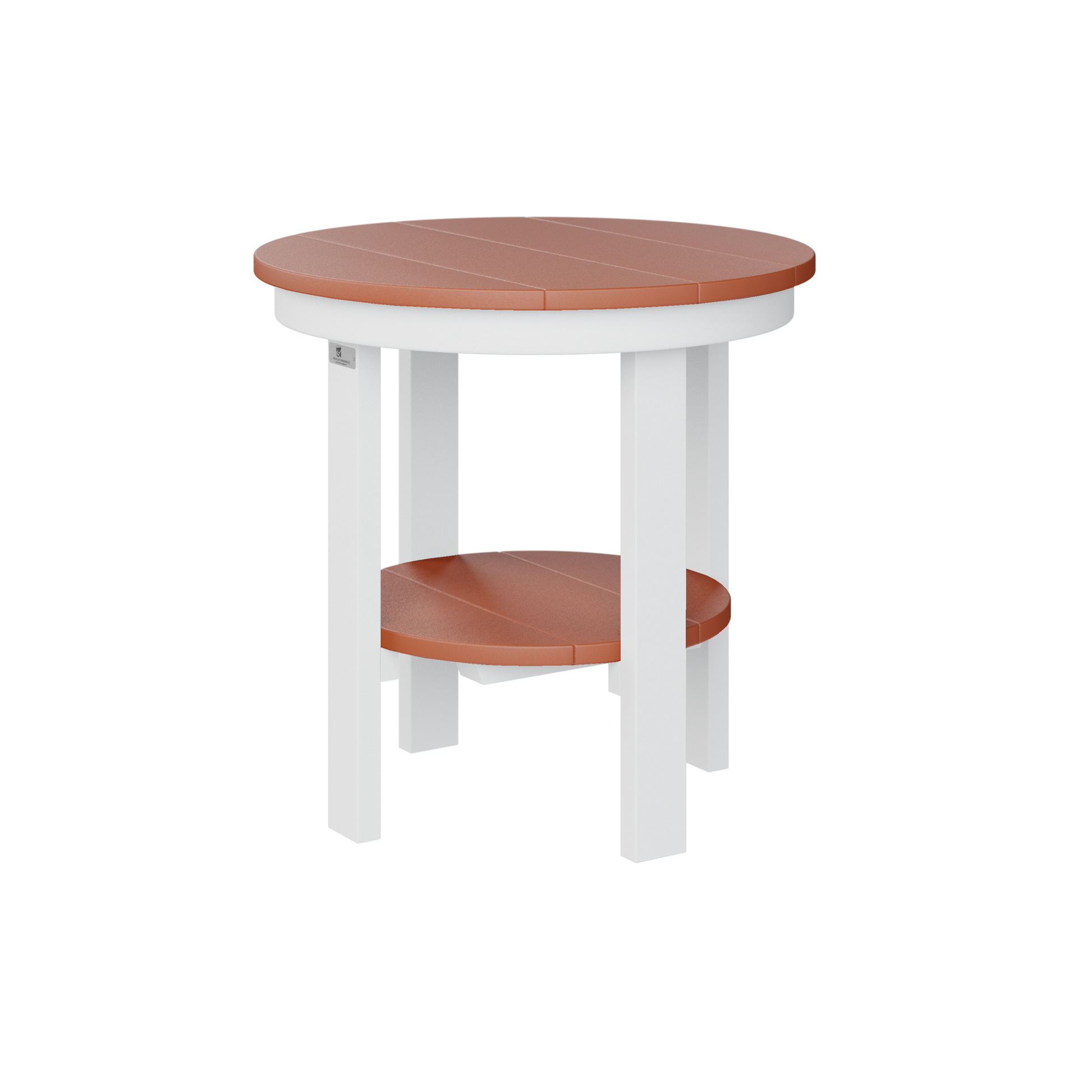 Rond bijzettafeltje Ø55 cm in Mango Orange met wit – speelse en weerbestendige tafel van Berlin Gardens
