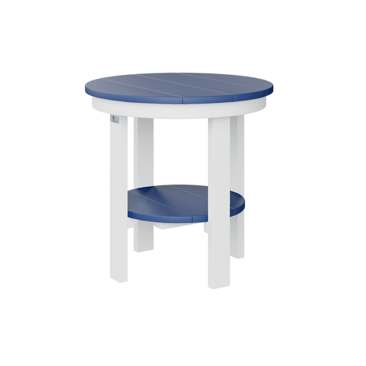 Berlin Gardens bijzettafel Ø55 cm in Pacific Blue en wit – duurzame design tafel voor buitengebruik