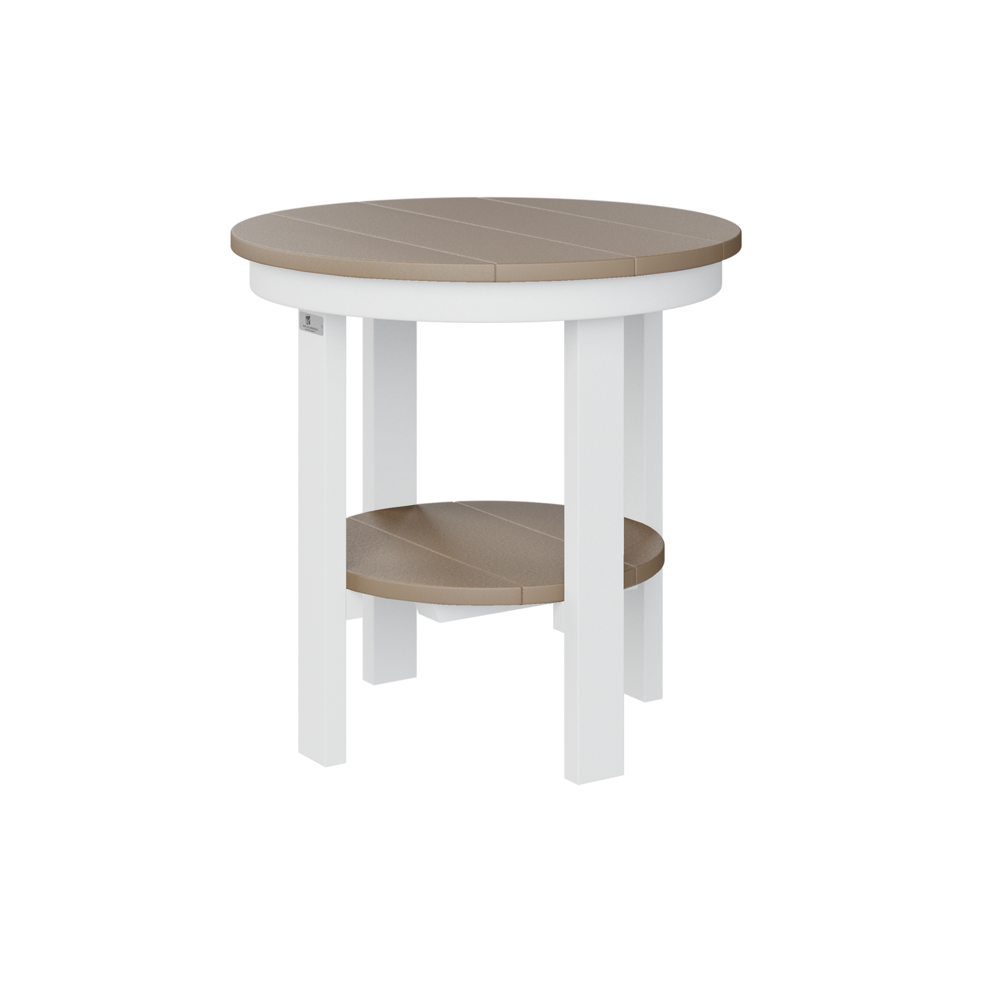 Berlin Gardens rond bijzettafeltje Ø55 cm in Weatherwood met wit – stijlvolle neutrale bijzettafel voor tuin of interieur