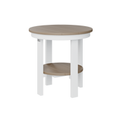 Berlin Gardens rond bijzettafeltje Ø55 cm in Weatherwood met wit – stijlvolle neutrale bijzettafel voor tuin of interieur