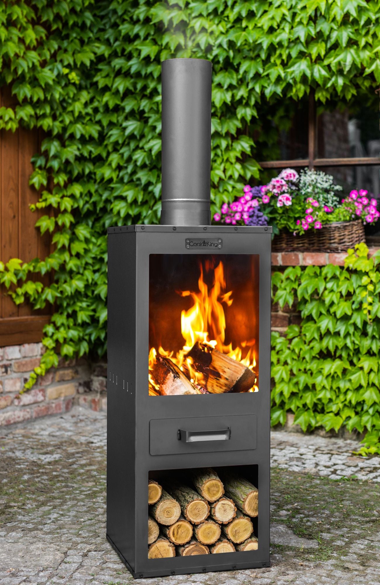 Tuinhaard | CookKing Rosa - houtkachel buiten - CookKing Garden Stove “ROSA”