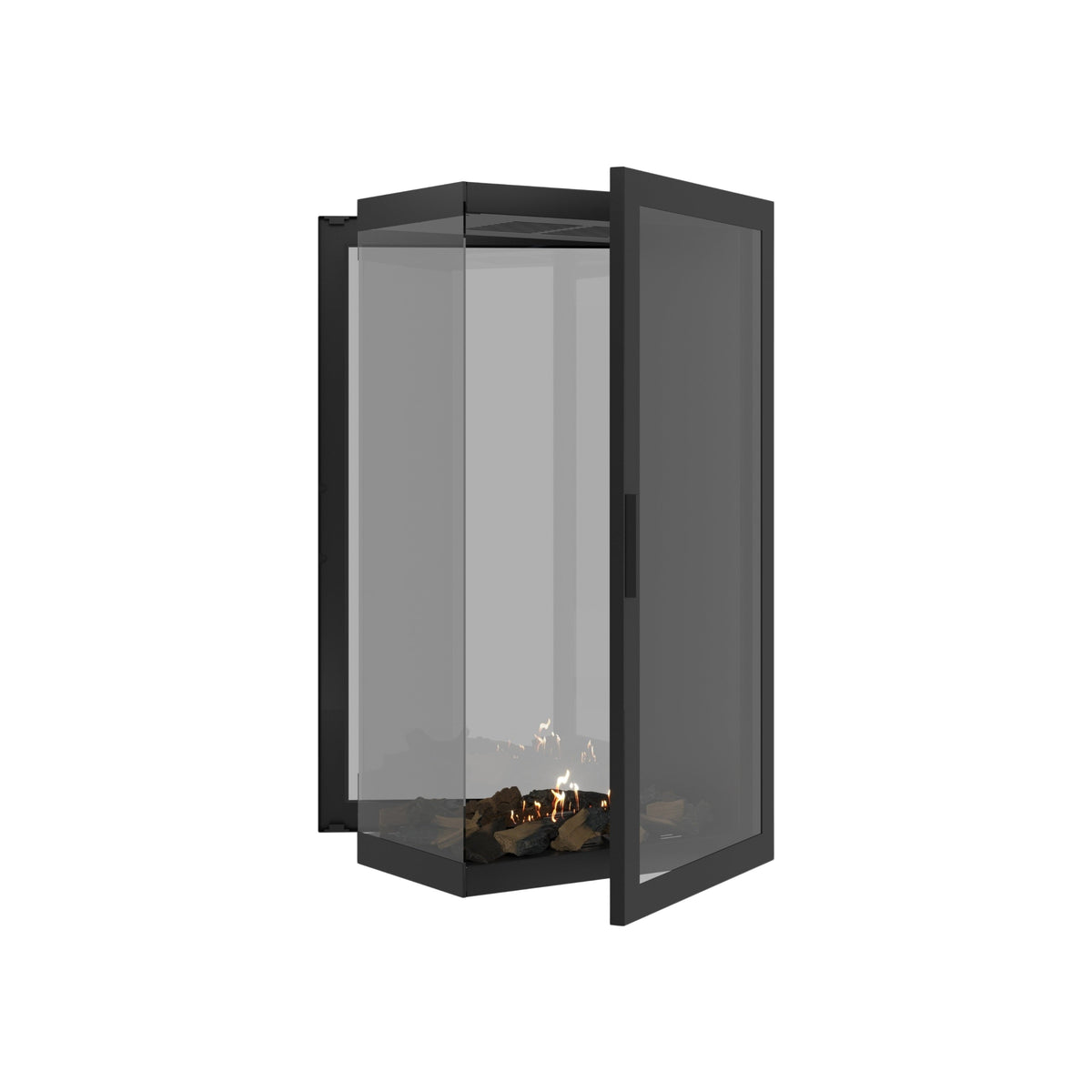 Wild Flame Saint verticale bio-ethanol roomdivider inbouwhaard met volle glas 60 x 100 cm – sfeerfoto
