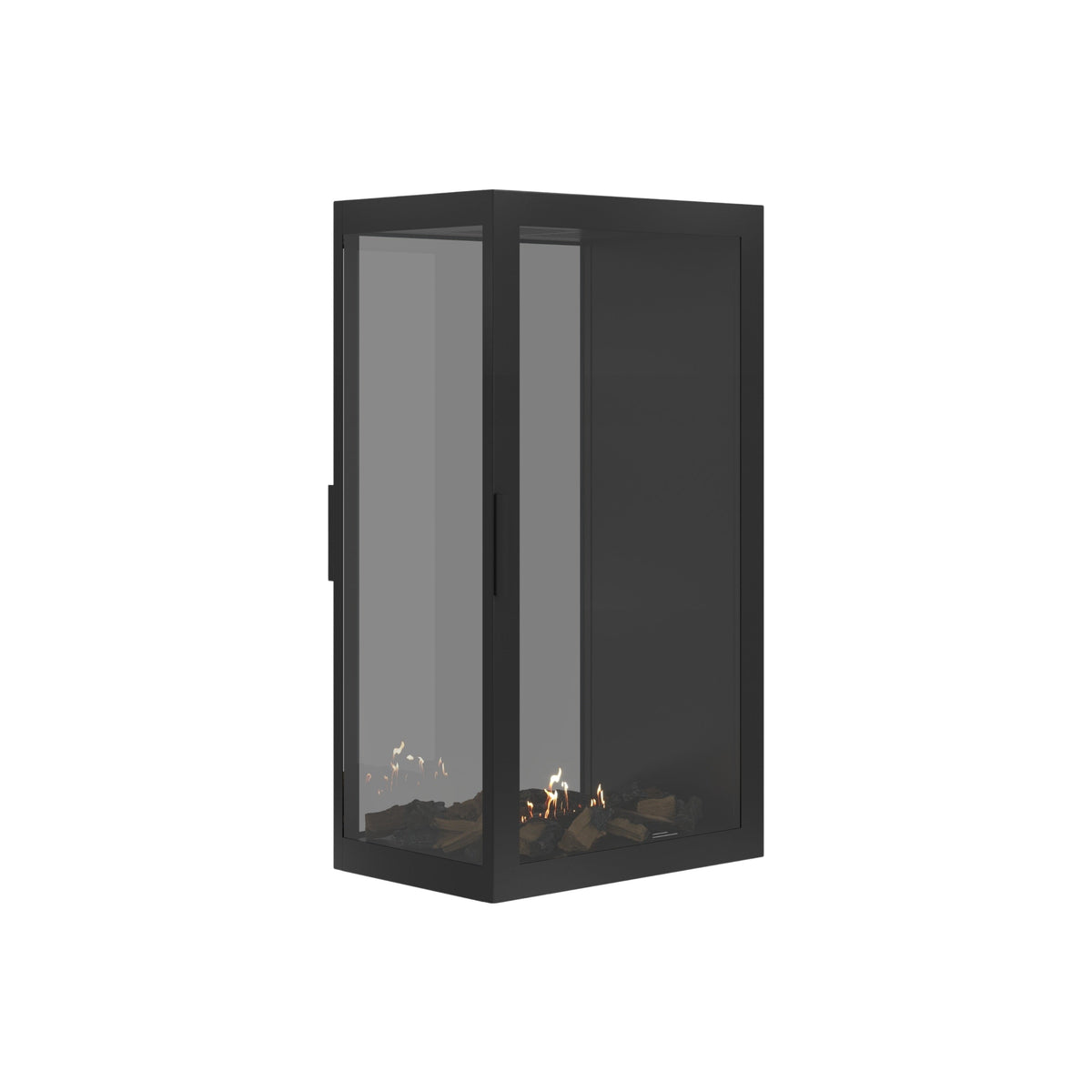 Wild Flame Saint verticale bio-ethanol roomdivider inbouwhaard met volle glas 60 x 100 cm – sfeerfoto