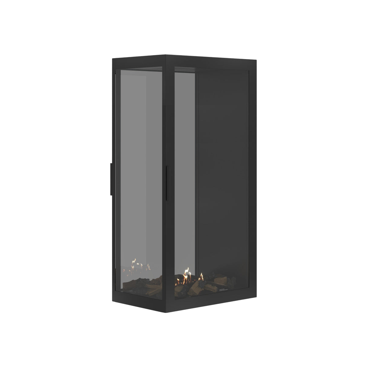 Wild Flame Saint verticale bio-ethanol roomdivider inbouwhaard met volle glas 60 x 120 cm – sfeerfoto