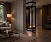 Wild Flame Saint verticale bio-ethanol roomdivider inbouwhaard met volle glas 60 x 160 cm – sfeerfoto