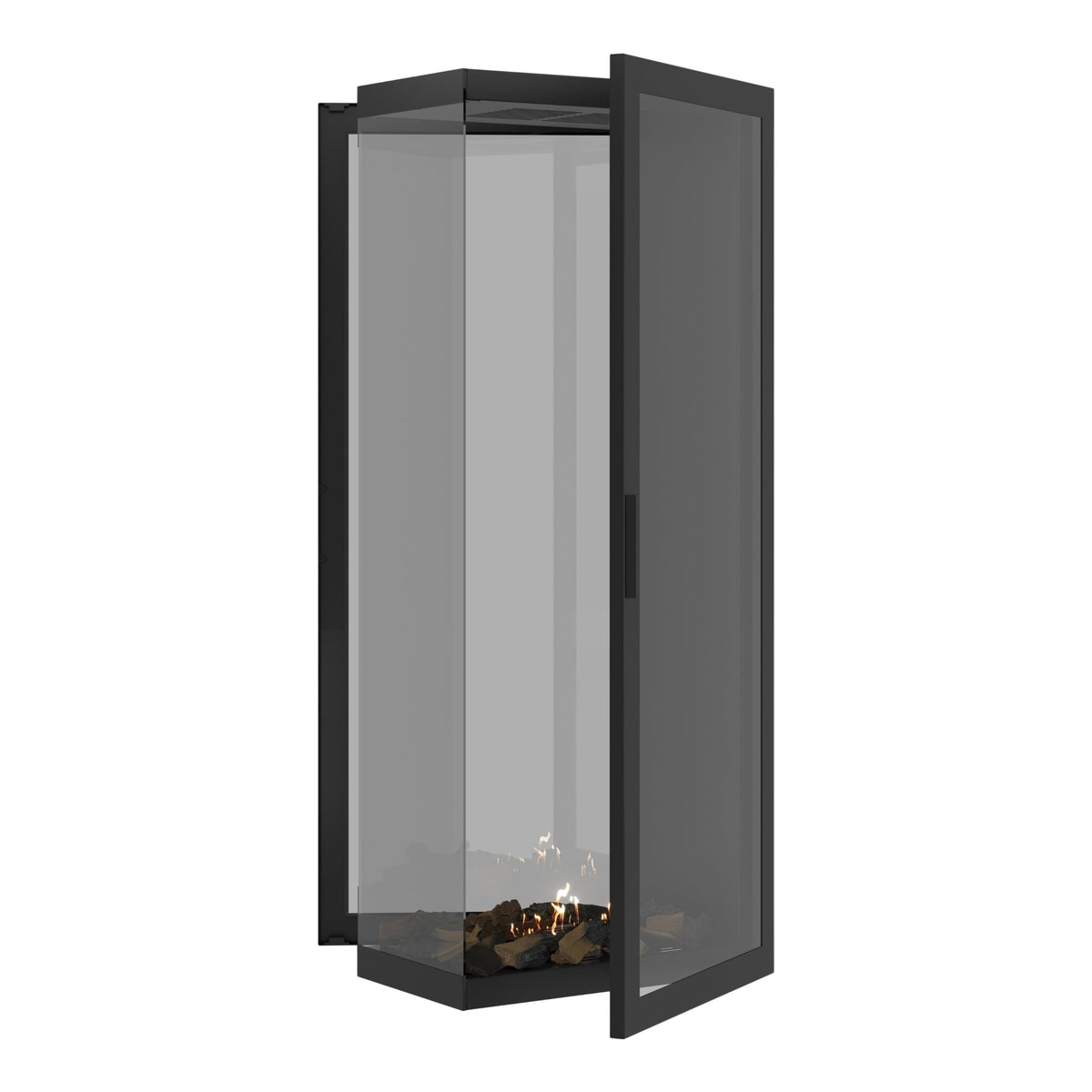 Wild Flame Saint verticale bio-ethanol roomdivider inbouwhaard met volle glas 60 x 180 cm – sfeerfoto